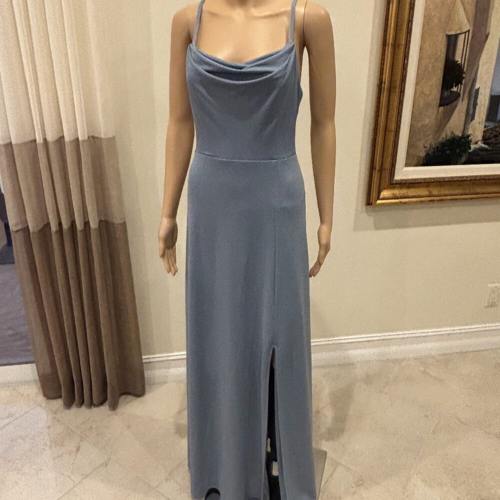 Birdy Grey Spencer Satin Cowl Neck Gown  - Size Small
